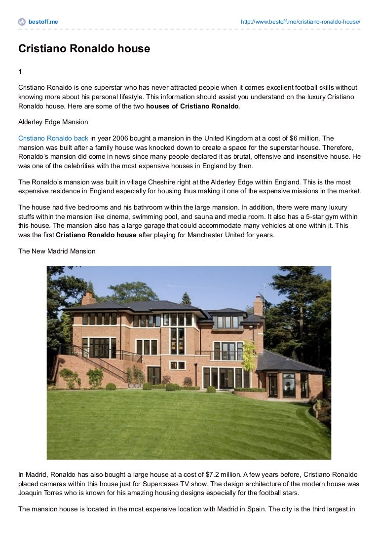 Inside the Cristiano Ronaldo mansion for $ 6.6 million Inside the Cristiano Ronaldo mansion for $ 6.6 million